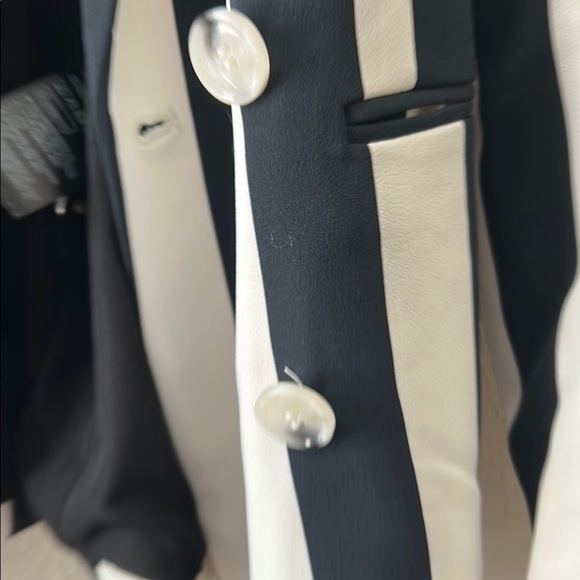 *H&M Navy and White Striped Blazer Bold Fashion Statement - Picture 9 of 10